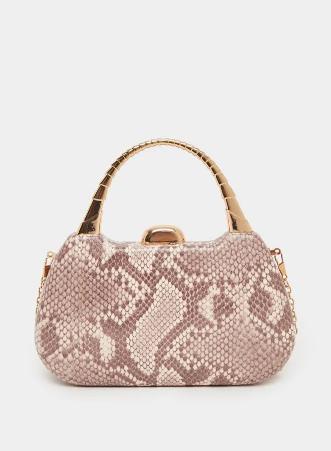 ستايلي شنطة كلاتش بطبعة جلد الثعبان